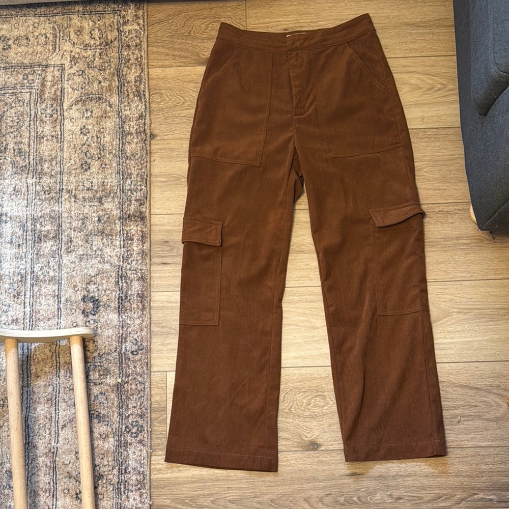 Brown Corduroy Cargo Pants